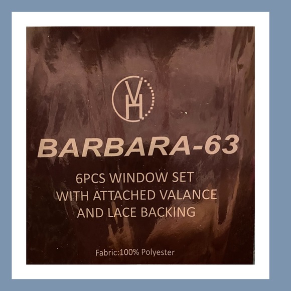 Light Blue Barbara-63 Lace Backed 6-Piece Curtains - Picture 5 of 8